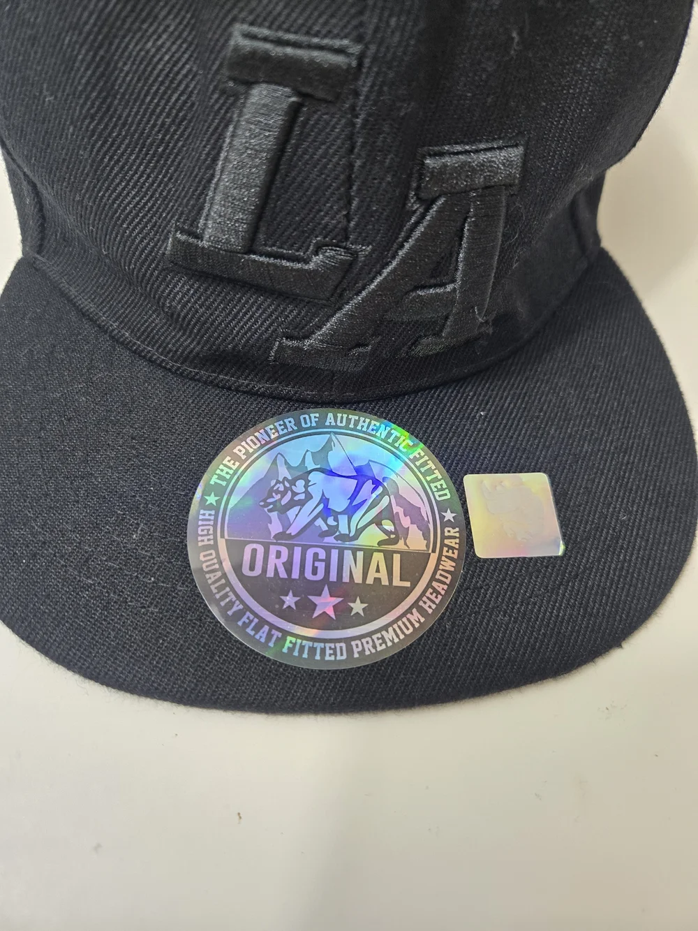 LA Embroidered Black Snapback Hat